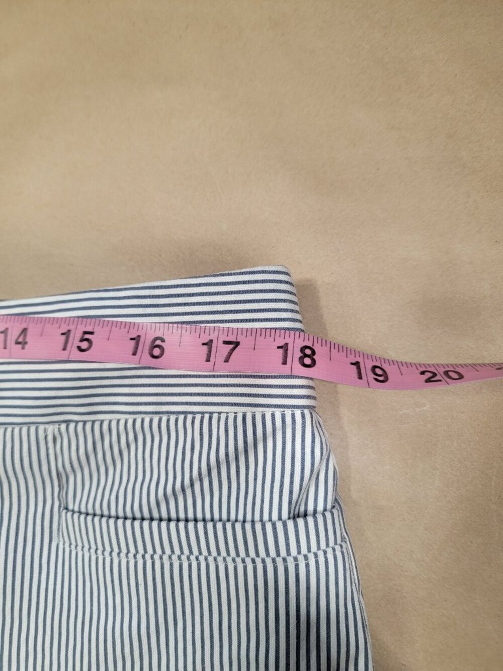 Ann Taylor Size 14 Blue & White Striped Seersucker Pants, Like New Condition - Picture 7 of 13